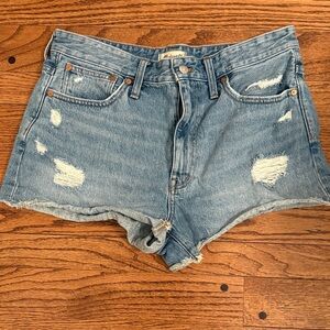 Madewell Light Blue Distressed Jean Shorts